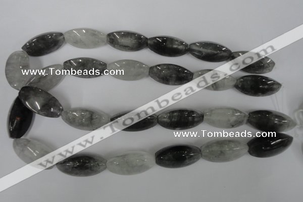 CCQ362 15.5 inches 15*30mm trihedron cloudy quartz beads wholesale