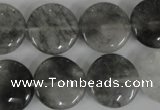 CCQ373 15.5 inches 18mm flat round cloudy quartz beads wholesale