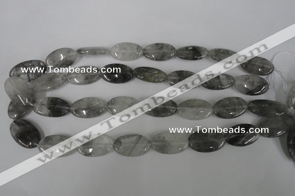 CCQ389 15.5 inches 15*25mm oval cloudy quartz beads wholesale