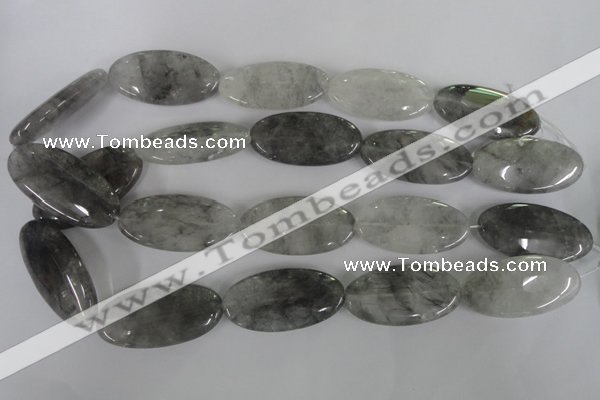 CCQ392 15.5 inches 20*40mm oval cloudy quartz beads wholesale