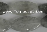 CCQ396 15.5 inches 18*35mm flat drum cloudy quartz beads wholesale