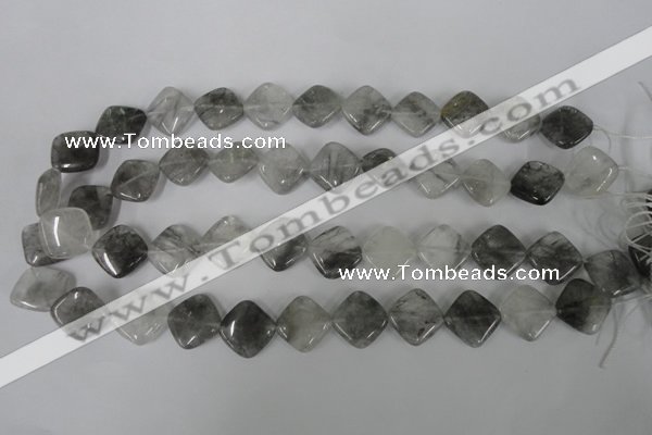 CCQ420 15.5 inches 15*15mm diamond cloudy quartz beads wholesale