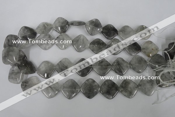 CCQ423 15.5 inches 20*20mm diamond cloudy quartz beads wholesale