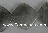 CCQ425 15.5 inches 25*25mm diamond cloudy quartz beads wholesale