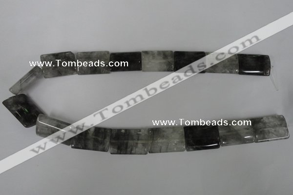 CCQ440 15.5 inches 18*25mm flat tube cloudy quartz beads wholesale