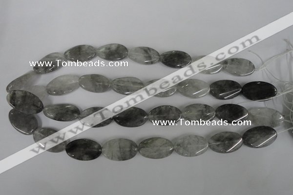 CCQ455 15.5 inches 15*25mm twisted oval cloudy quartz beads wholesale