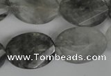 CCQ480 15.5 inches 18*25mm twisted & faceted oval cloudy quartz beads