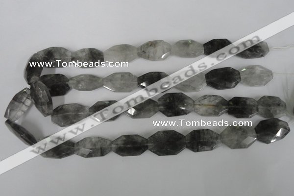 CCQ500 15.5 inches 16*25mm faceted octagonal cloudy quartz beads