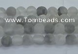 CCQ560 15.5 inches 4mm round matte cloudy quartz beads wholesale