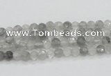 CCQ57 15.5 inches 4mm faceted round cloudy quartz beads wholesale