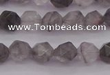 CCQ571 15.5 inches 6mm faceted nuggets cloudy quartz beads