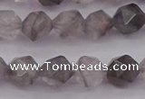 CCQ572 15.5 inches 8mm faceted nuggets cloudy quartz beads