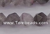 CCQ574 15.5 inches 12mm faceted nuggets cloudy quartz beads