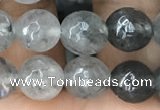 CCQ582 15.5 inches 8mm faceted round cloudy quartz beads wholesale