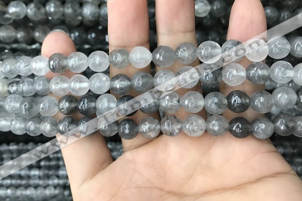 CCQ582 15.5 inches 8mm faceted round cloudy quartz beads wholesale