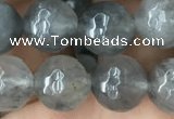 CCQ583 15.5 inches 10mm faceted round cloudy quartz beads wholesale