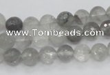 CCQ59 15.5 inches 8mm faceted round cloudy quartz beads wholesale