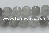 CCQ60 15.5 inches 10mm faceted round cloudy quartz beads wholesale