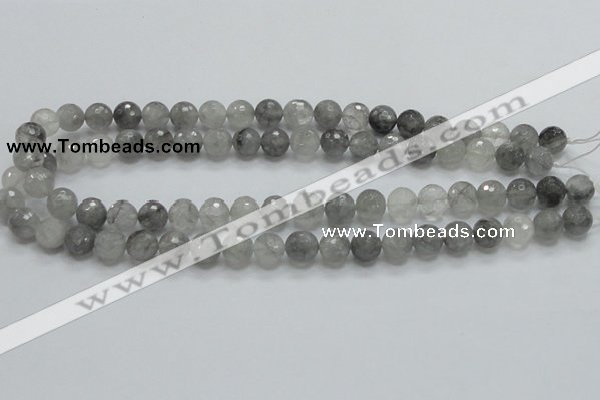 CCQ60 15.5 inches 10mm faceted round cloudy quartz beads wholesale