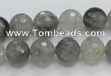 CCQ61 15.5 inches 12mm faceted round cloudy quartz beads wholesale