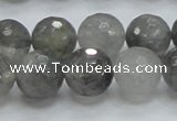 CCQ62 15.5 inches 14mm faceted round cloudy quartz beads wholesale