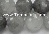 CCQ65 15.5 inches 20mm faceted round cloudy quartz beads wholesale