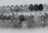 CCQ73 15.5 inches 6*8mm faceted rondelle cloudy quartz beads wholesale