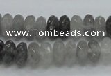 CCQ75 15.5 inches 6*12mm faceted rondelle cloudy quartz beads wholesale