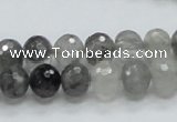 CCQ77 15.5 inches 8*10mm faceted rondelle cloudy quartz beads wholesale