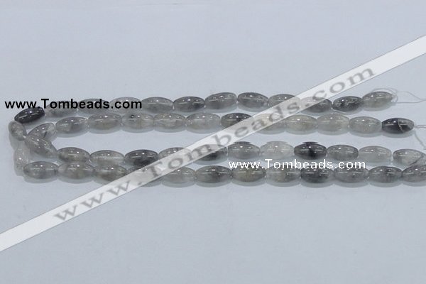 CCQ81 15.5 inches 8*16mm rice cloudy quartz beads wholesale