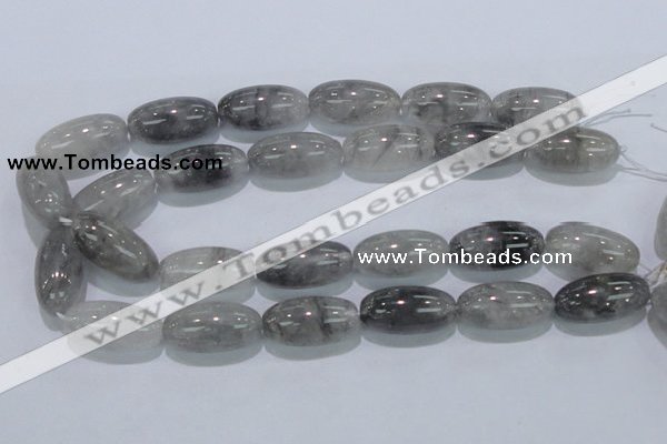 CCQ84 15.5 inches 15*30mm rice cloudy quartz beads wholesale