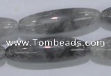 CCQ87 15.5 inches 12*40mm rice cloudy quartz beads wholesale