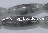 CCQ87 15.5 inches 12*40mm rice cloudy quartz beads wholesale