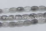 CCQ89 15.5 inches 5*8mm faceted rice cloudy quartz beads wholesale