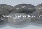 CCQ94 15.5 inches 15*30mm faceted rice cloudy quartz beads wholesale