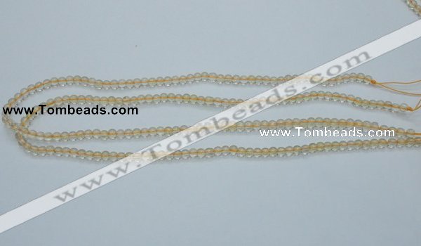 CCR01 15.5 inches 4mm round natural citrine gemstone beads wholesale