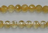 CCR04 15.5 inches 8mm faceted round natural citrine gemstone beads