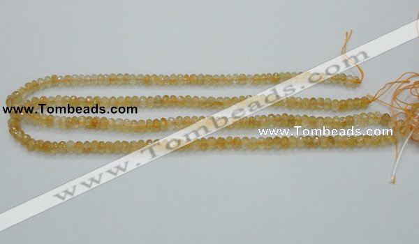 CCR07 15.5 inches 4*6mm faceted rondelle natural citrine gemstone beads