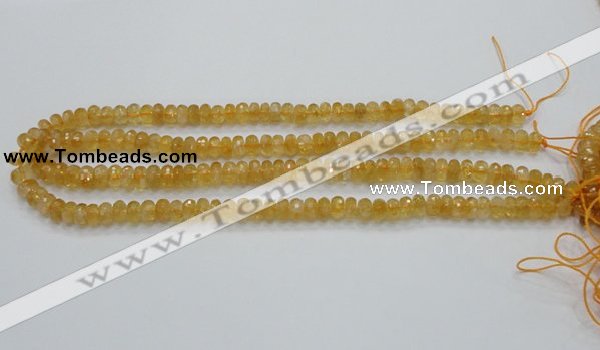 CCR08 15.5 inches 5*8mm faceted rondelle natural citrine gemstone beads