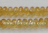 CCR09 15.5 inches 6*10mm faceted rondelle natural citrine gemstone beads