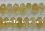 CCR11 15.5 inches 8*14mm faceted rondelle natural citrine gemstone beads