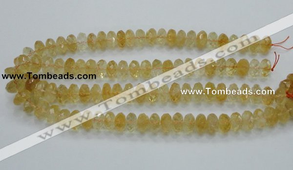 CCR11 15.5 inches 8*14mm faceted rondelle natural citrine gemstone beads