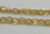 CCR12 15.5 inches 7*7mm faceted square natural citrine gemstone beads