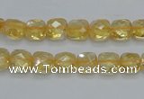 CCR14 15.5 inches 8*8mm faceted square natural citrine gemstone beads