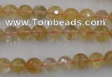 CCR153 15.5 inches 8mm faceted round natural citrine gemstone beads