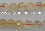 CCR155 15.5 inches 10mm faceted round natural citrine beads