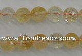 CCR156 15.5 inches 11mm faceted round natural citrine beads