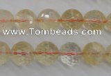 CCR157 15.5 inches 12mm faceted round natural citrine beads