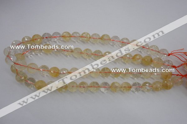 CCR157 15.5 inches 12mm faceted round natural citrine beads