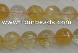 CCR158 15.5 inches 13mm faceted round natural citrine beads